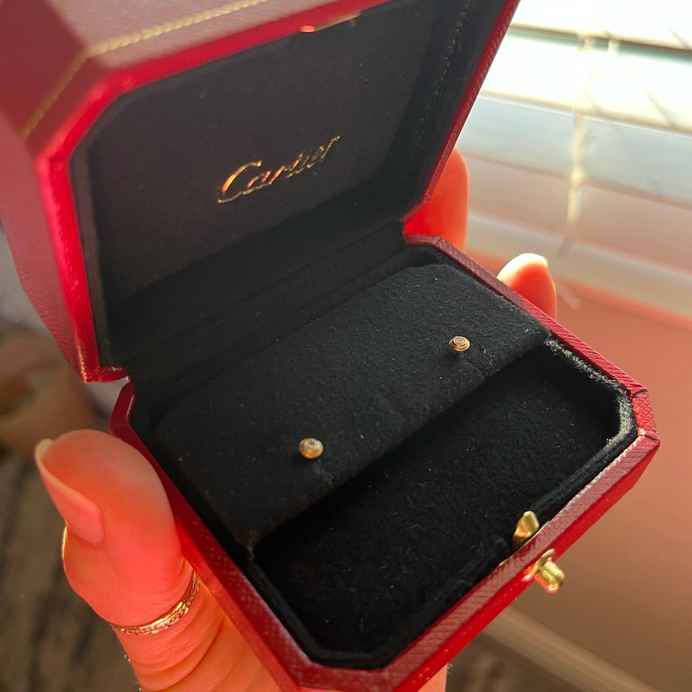 Cartier rose Gold and Diamond Stud Earrings